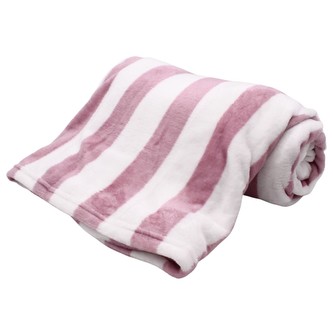 HOME ELEMENTS Deka 150 x 200 cm, 220 GSM, Růžová s bílými pruhy