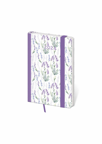 Kapesní diář Vario Lavender s gumičkou