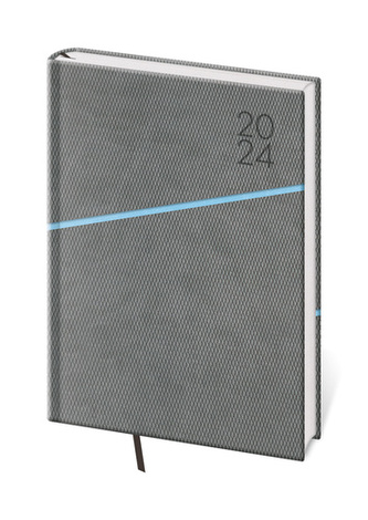 Denní diář A5 Grife šedo/modrý