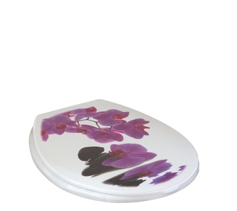 WC deska růžová orchidej kameny
