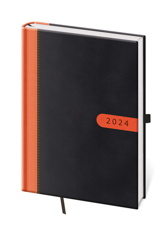 Týdenní diář A5 Bora černo/oranžový