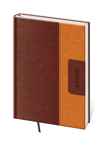 Diář 2024 týdenní A5 Classic - hnědo/hnědá