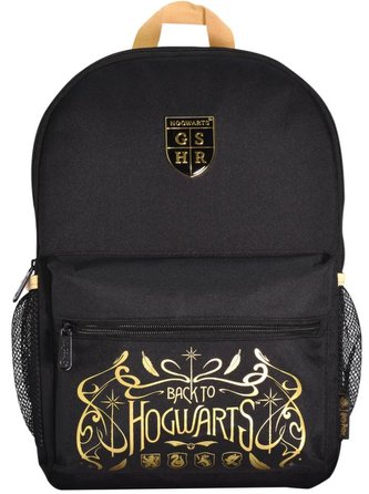 Batoh Harry Potter: Black & Camel (objem 16 litrů|26 x 37 x 14 cm) černý nylon