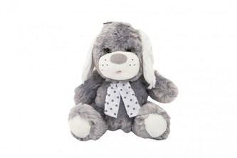 Králík sedící s mašlí plyš 18cm 2 barvy v sáčku 0+