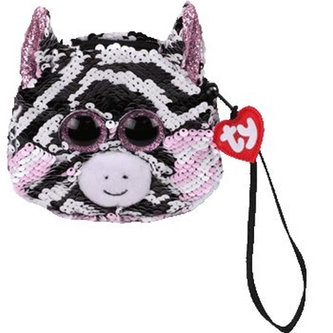 TY Fashion Sequins peněženka s otočnými flitry ZOEY - zebra