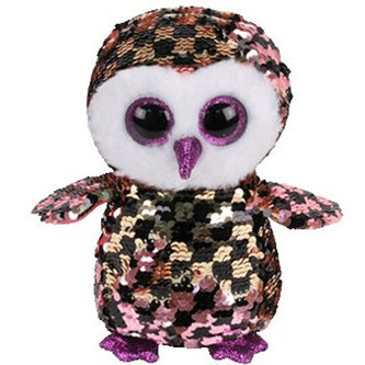 TY Beanie Boos flitrový CHECKS - sova 15 cm