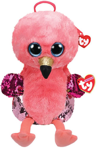 TY Fashion Sequins batůžek s otočnými flitry GILDA - plameňák