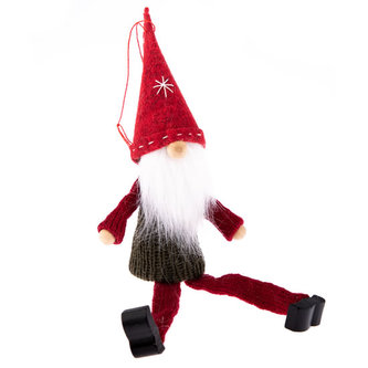 Textilní skřítek - červeno šedý