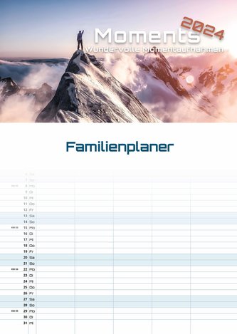 Moments - wundervolle Momentaufnahmen - 2024 - Kalender DIN A3 (Familien-/Terminplaner)