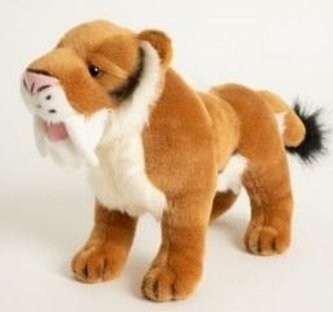 Tygr šavlozubý plyš 27x14cm hnědý 0m+