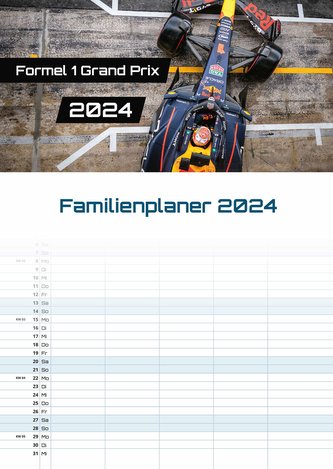 Formel 1 - Grand Prix - 2024 - F1 Kalender DIN A3 (Familien-/Terminplaner)