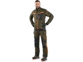 Kalhoty CXS NAOS pánské, khaki-olivová,, HV oranžové doplňky, vel. 52
