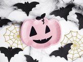 EKO Papírové talíře Halloween - dýně - růžové 25 cm