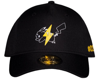 Čepice - kšiltovka Pokémon: Angry Pika (nastavitelná) černý polyester bavlna