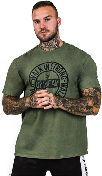 GymBeam Pánské tričko Walk In Strong Military Green M