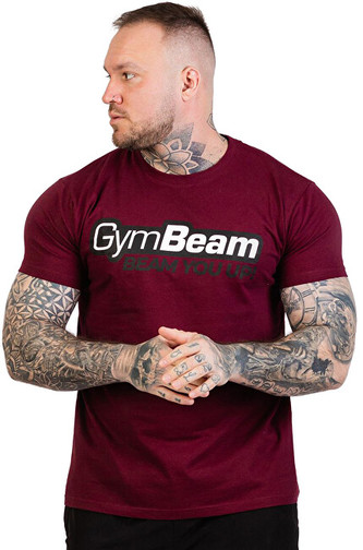 GymBeam Pánské tričko Beam Burgundy XL