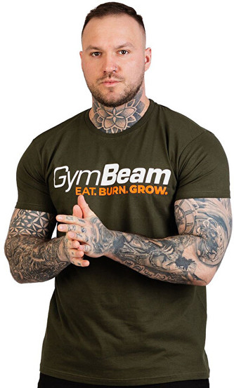 GymBeam Pánské tričko Grow Military Green L