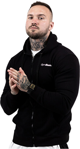 GymBeam Pánská zapínací mikina Black XL