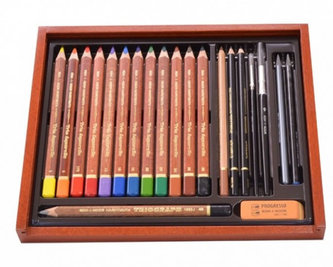 Koh-i-noor pastelky PROGRESSO akvarelové (umělecká sada) v dřevěné kazetě