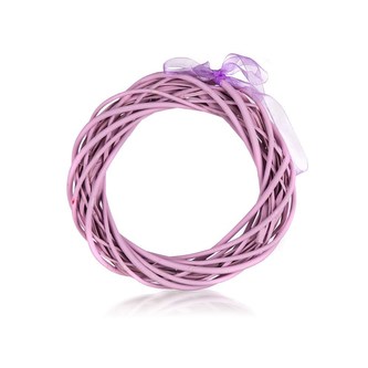 HOME DECOR Věnec ratanový 26 x 26 cm, světle fialový