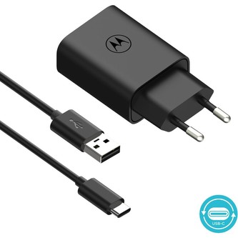 Motorola TurboPower nabíječka 20W USB-A s USB-C kabelem černá