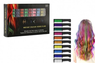 Kredy do włosów z grzebieniami 10 szt. w pudełku 15,5x10x2,5cm