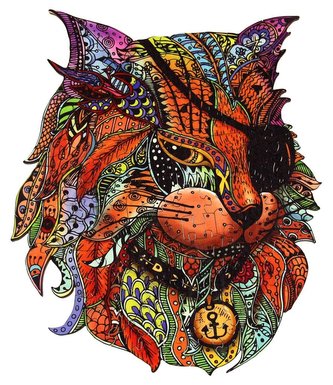 Puzzle drewniane/kolorowe - Kot (Pirat) Puzzle drewniane/kolorowe - Kot (Pirat)