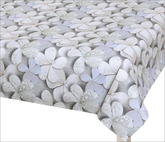 Ubrus DITA - šedý květ - 120x160 cm