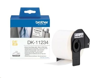 BROTHER DK-11234 -Originální samolepicí štítek na oděv - černý tisk na bílém podkladu, 60 mm x 86 mm