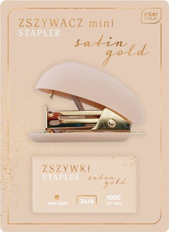Zszywacz mini+zszywki Satin Gold Zszywacz mini+zszywki Satin Gold