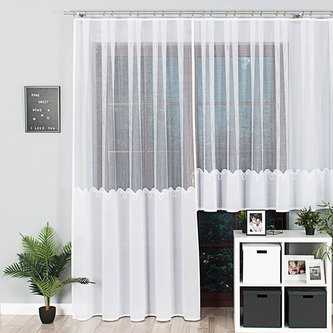 Dekorační vzorovaná záclona KORNELIA LONG bílá 200x250 cm (cena za 1 kus dlouhé záclony) MyBestHome