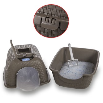 BAMA Kočičí krytá toaleta PRIVE, barva hnědá