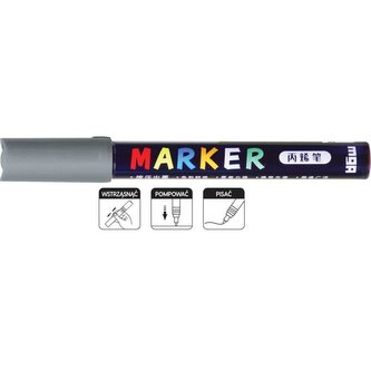Marker akrylowy 1-2mm szary (6szt) M&G;