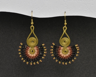 Náušnice drhané Dvojitá spirála - E