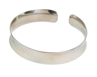 Kovový náramek, stříbrná barva, široký 1cm