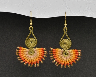 Náušnice drhané Dvojitá spirála - K