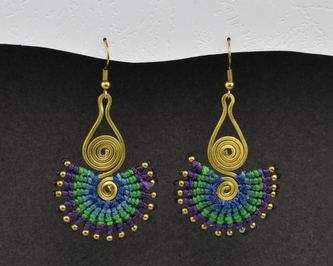 Náušnice drhané Dvojitá spirála - O