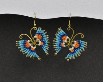 Náušnice drhané Motýl - F