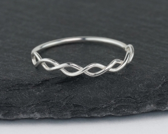 Stříbrný prsten Pletený, tenký 5