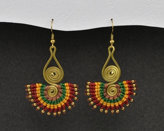 Náušnice drhané Dvojitá spirála - M