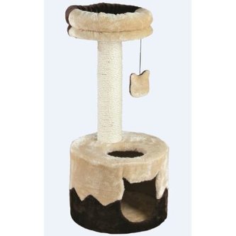 Škrábadlo jednopatrové kulaté NURIA  71 cm, béžovo/hnědé - DOPRODEJ