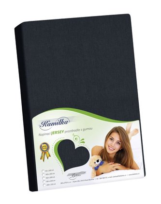 Prostěradlo jersey - černá - 180x200 cm