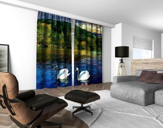 3D dekorační závěs 210V SWANS 2x160x250 cm set 2 kusy MyBestHome