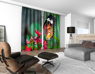 3D dekorační závěs 303V BUTTERFLY 2x160x250 cm set 2 kusy MyBestHome