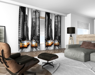 3D dekorační závěs 121V NY TAXI 2x160x250 cm set 2 kusy MyBestHome