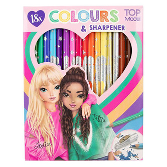Sada pastelek a ořezávátka Top Model, 18 pastelek + 1 ořezávátko