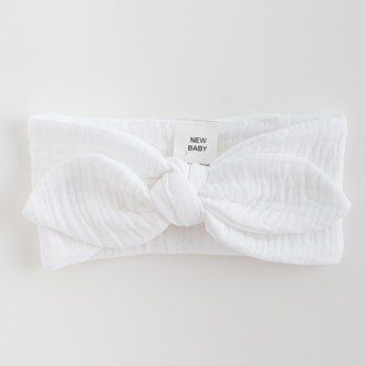 Kojenecká mušelínová čelenka New Baby Elizabeth bílá - velikost Univerzální