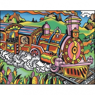 Colorvelvet Sametový obrázek Vlak 21x29,7cm