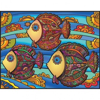 Colorvelvet Sametový obrázek Ryby Naif 47x35cm