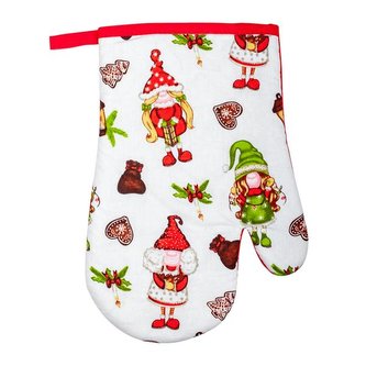 CHŇAPKA KUCHYŇSKÁ VÁNOČNÍ "ELFÍCI" 19X27CM